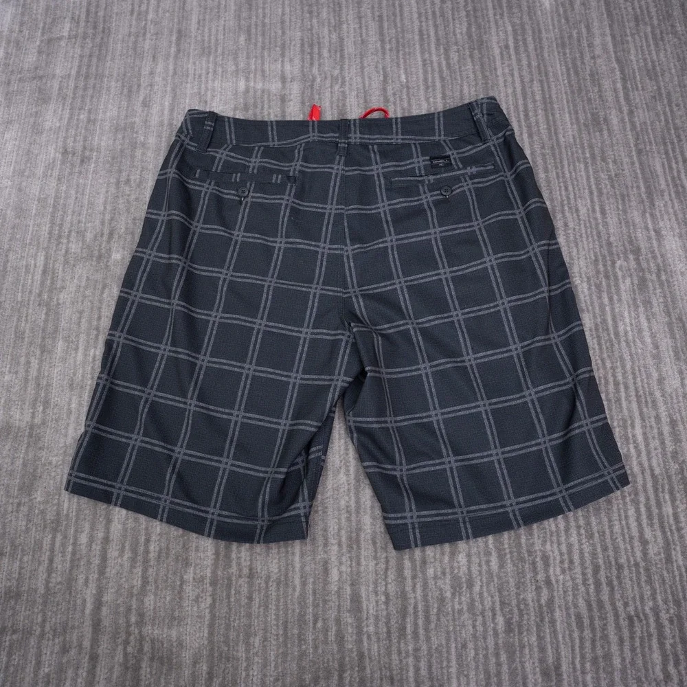 O'Neill Hybrid Shorts Mens 36 Grey Plaid Excellent Stretch Boardshorts AD01AR99